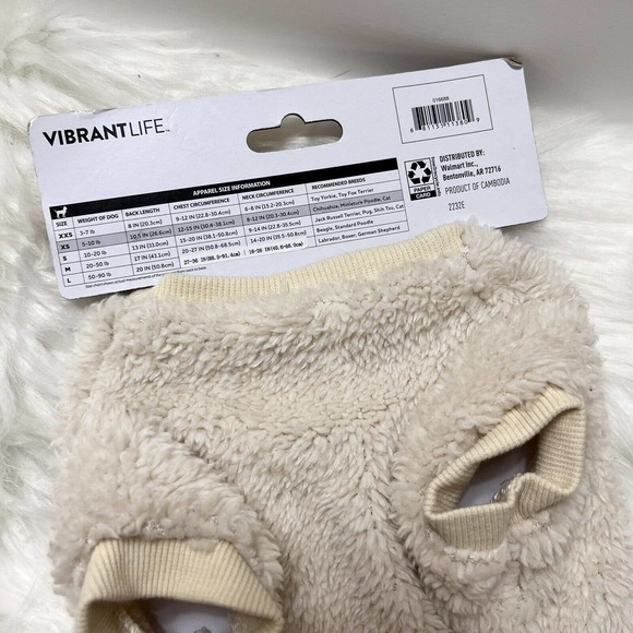 NIP Vibrant Life Pajamas Chihuahua, Miniature Poodle, Cat Pet Clothing XS Cream - Picture 5 of 7